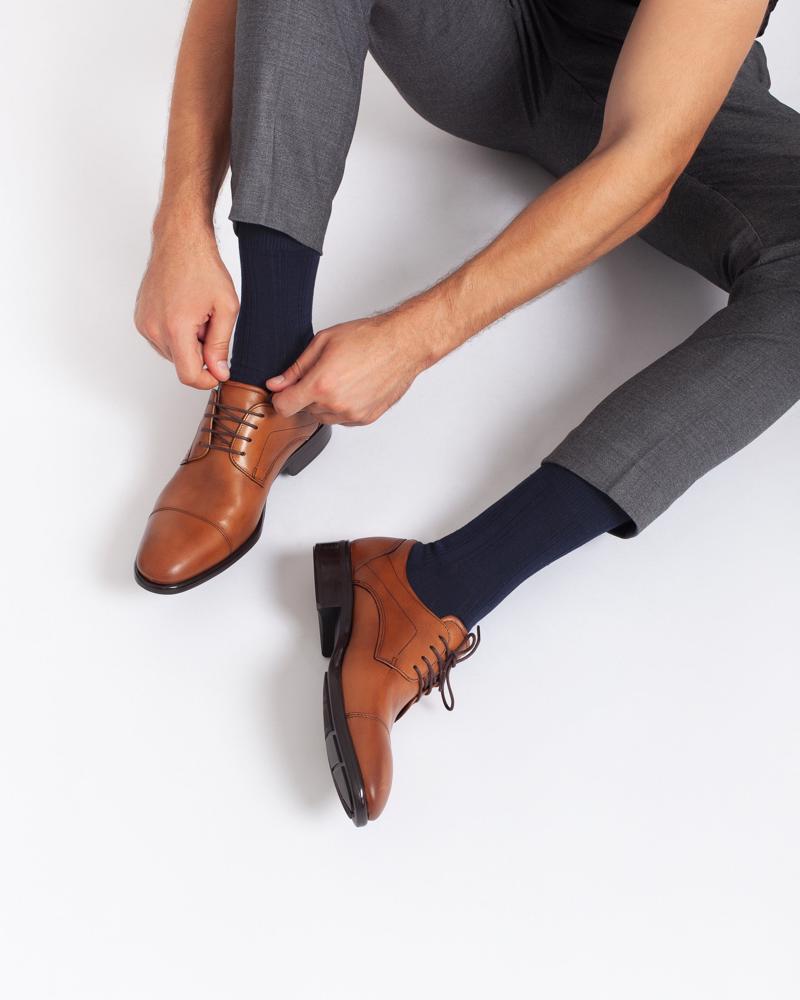 Navy ECCO Classic Ribbed Mid-Cut