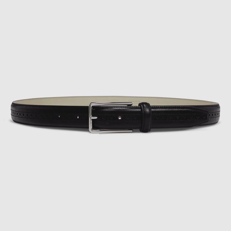 BLACK ECCO Formal Brogue Belt L