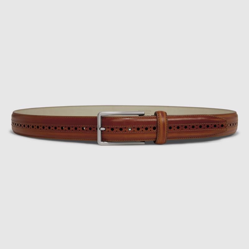 Brown ECCO Formal Brogue Belt L
