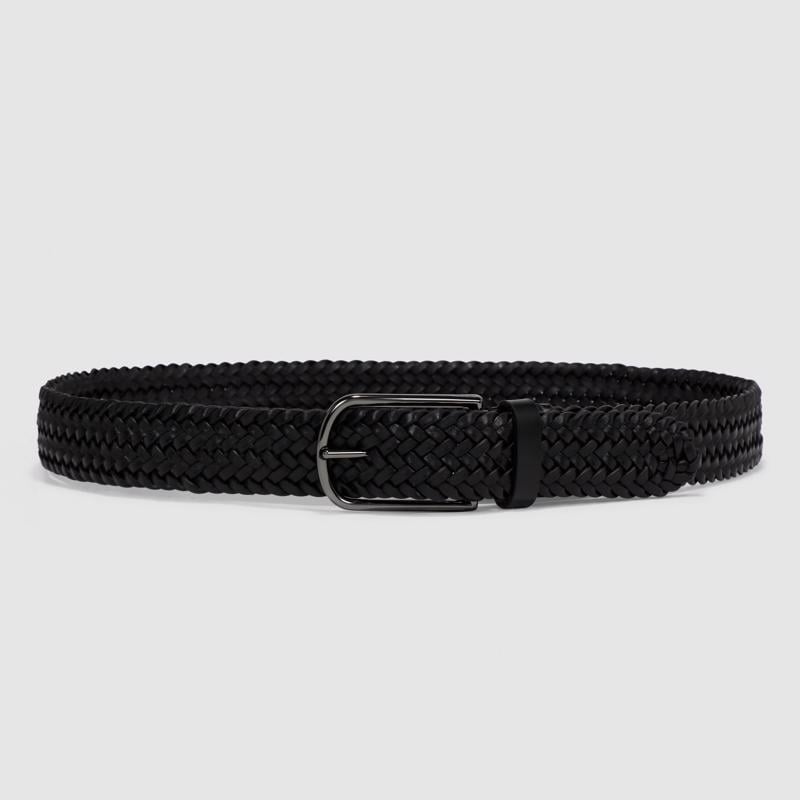 BLACK ECCO Braided Belt