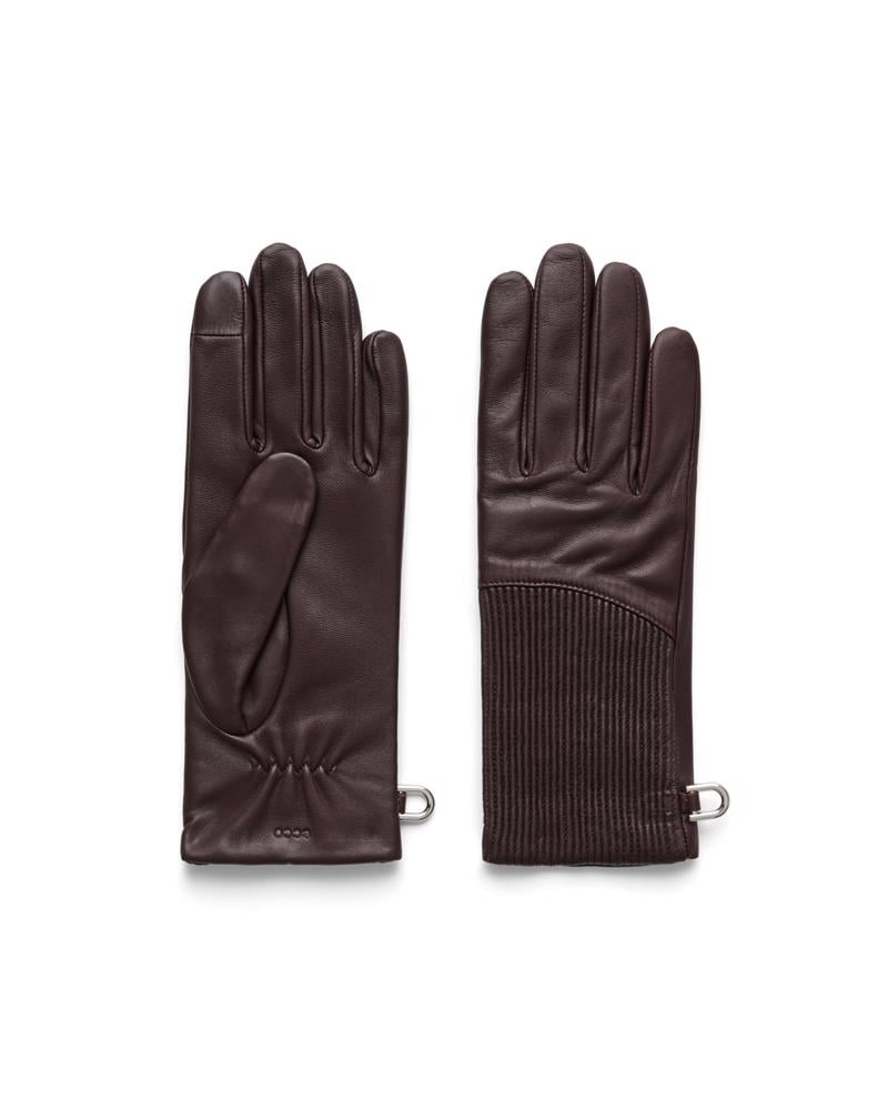 Brown ECCO Gloves W Plisse