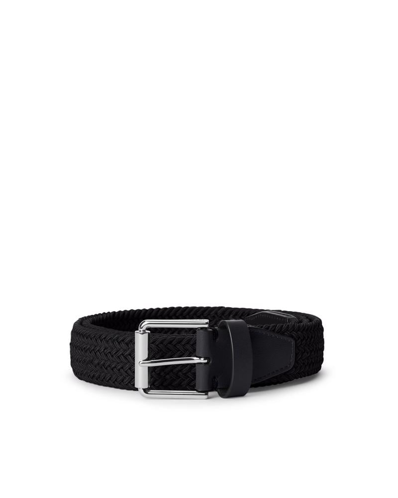 BLACK ECCO Golf Braided Belt