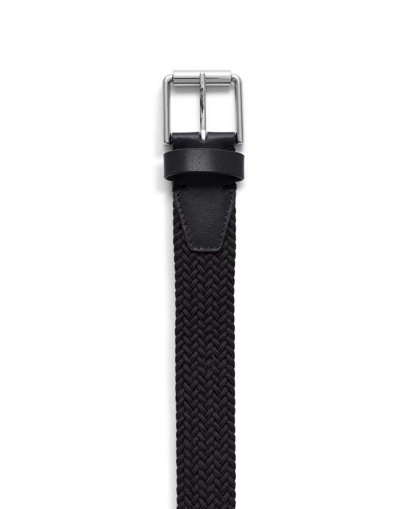 BLACK ECCO Golf Braided Belt