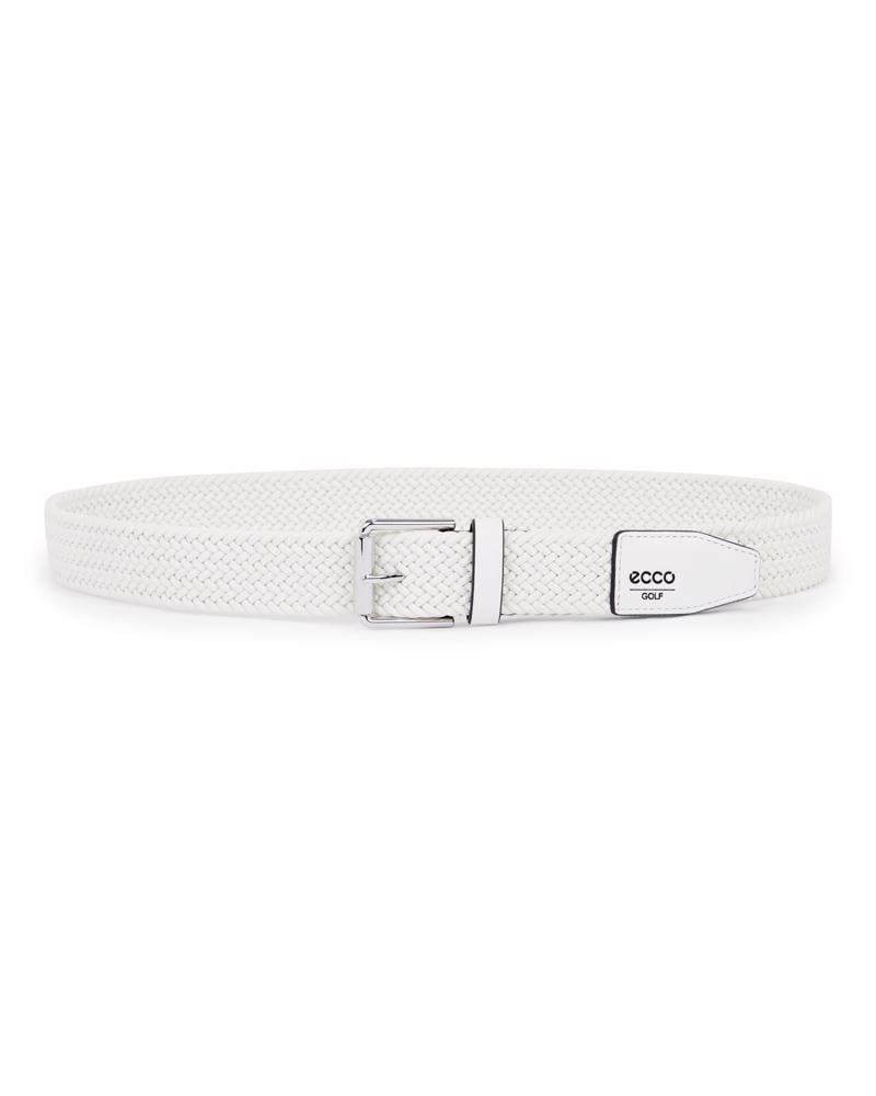 White ECCO Golf Braided Belt