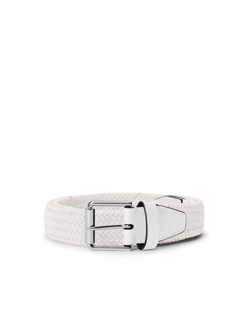 White ECCO Golf Braided Belt