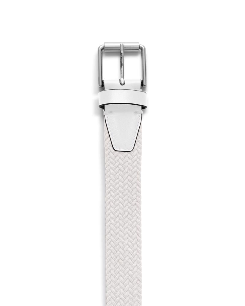 White ECCO Golf Braided Belt