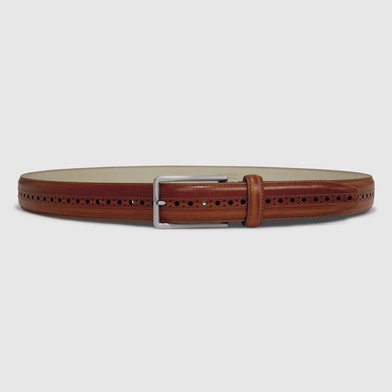 Brown ECCO Formal Brogue Belt L