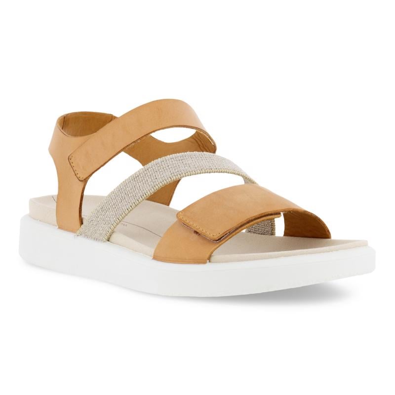 Brown ECCO FLOWT W FLAT SANDAL