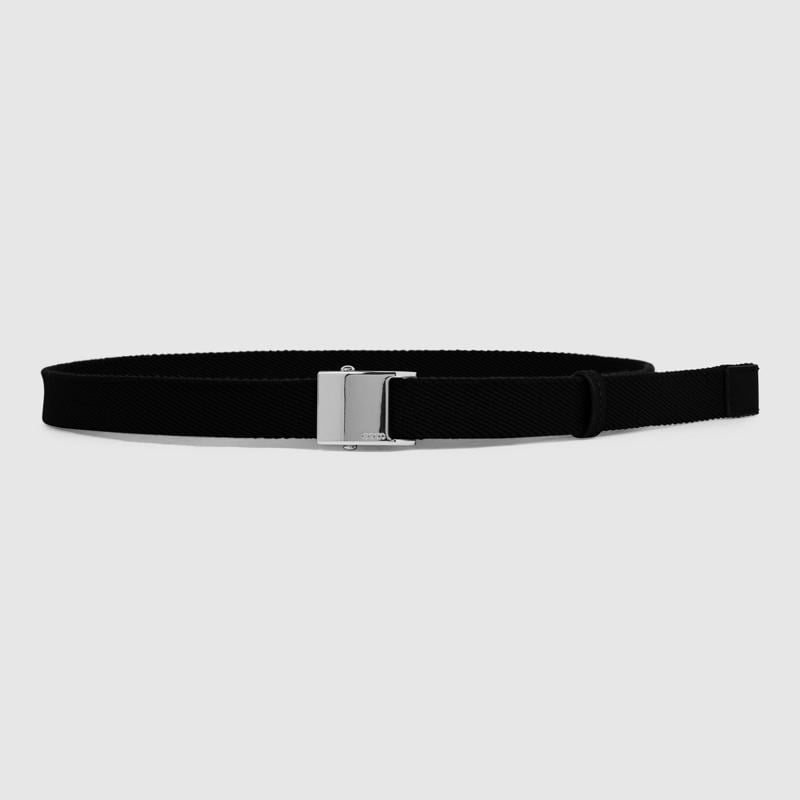 BLACK ECCO Webbing Plaque Belt