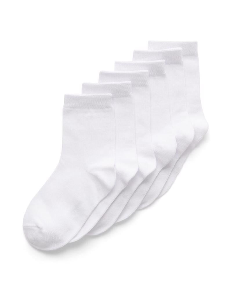 White ECCO BTS KIDS SOCK Play Mid Cut 3-Pack WHITE