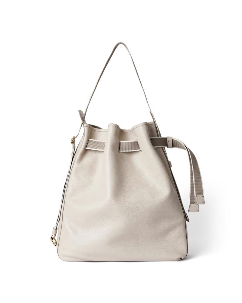 Beige ECCO Sail Bag L Pebbled Leather
