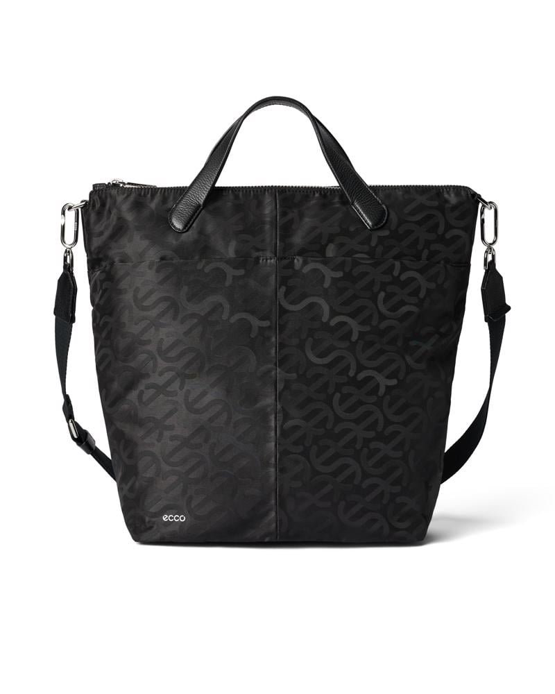 BLACK ECCO Tote L Jacquard Wave Bag