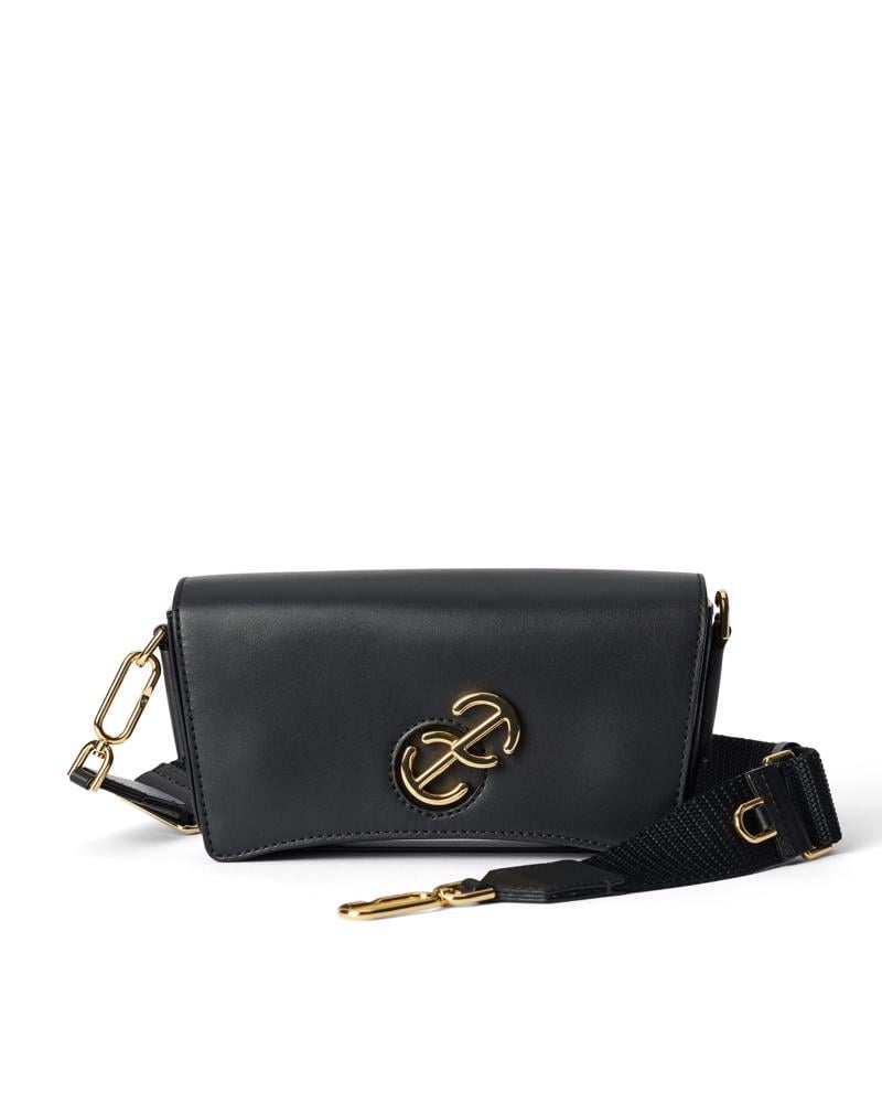 BLACK ECCO Pinch Bag M Lock Wave Leather