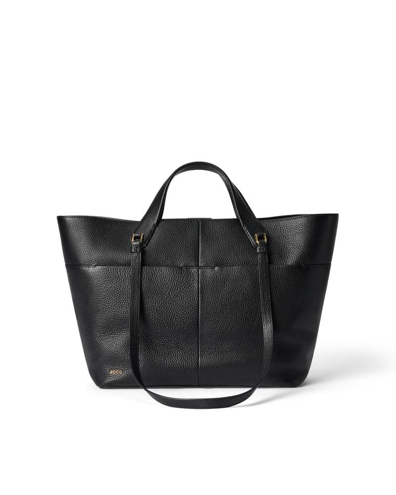 BLACK ECCO Tote M Pebbled Leather Bag