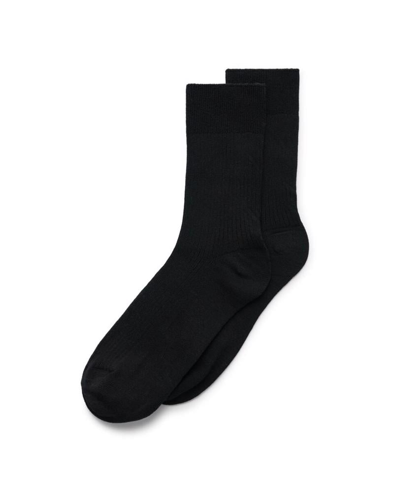 BLACK ECCO Vibe Ribbed Mid-Cut