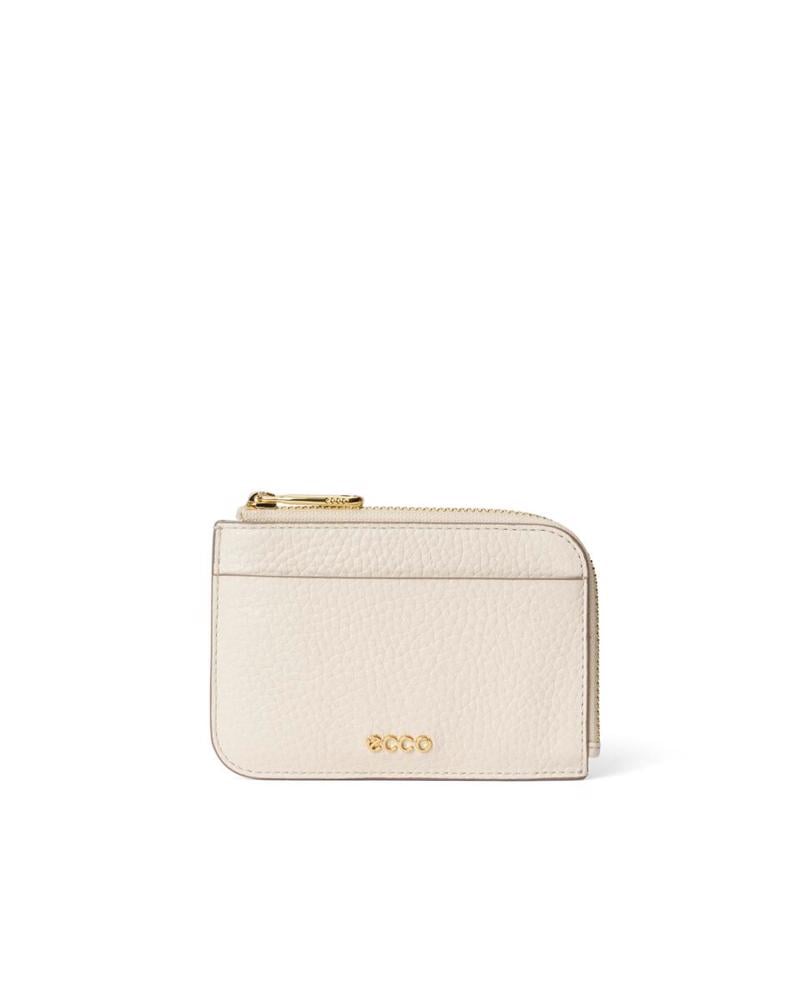 Yellow ECCO Card Case Zipped Pebbled Leather