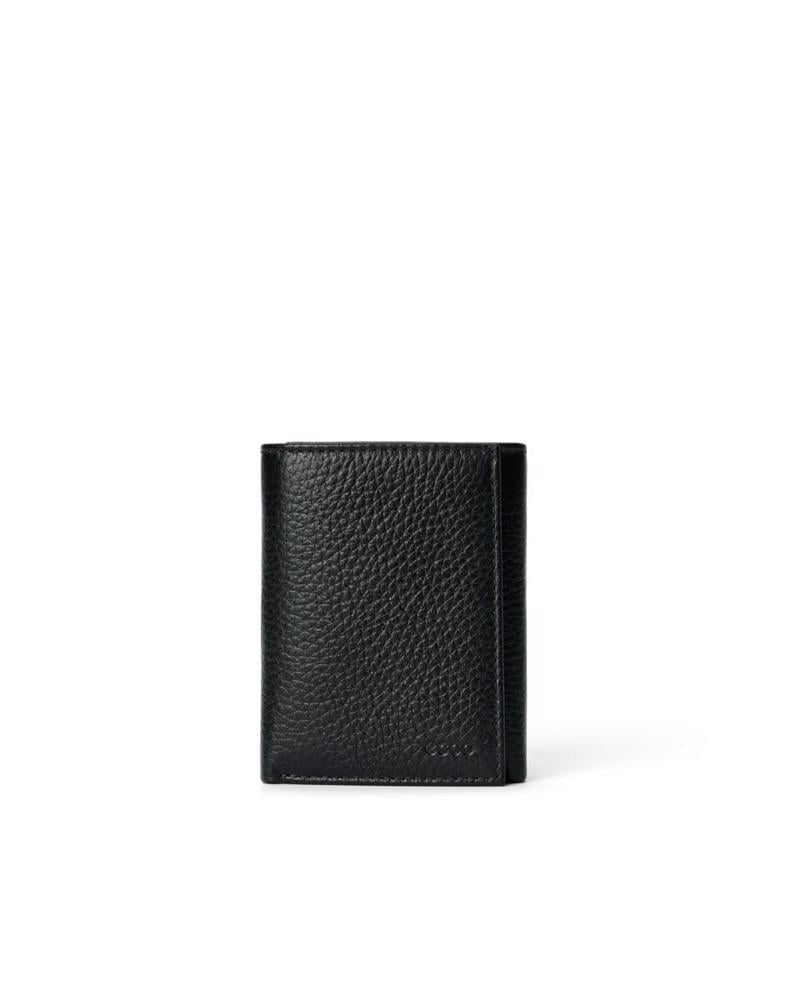 BLACK ECCO Essential Tri Fold Wallet