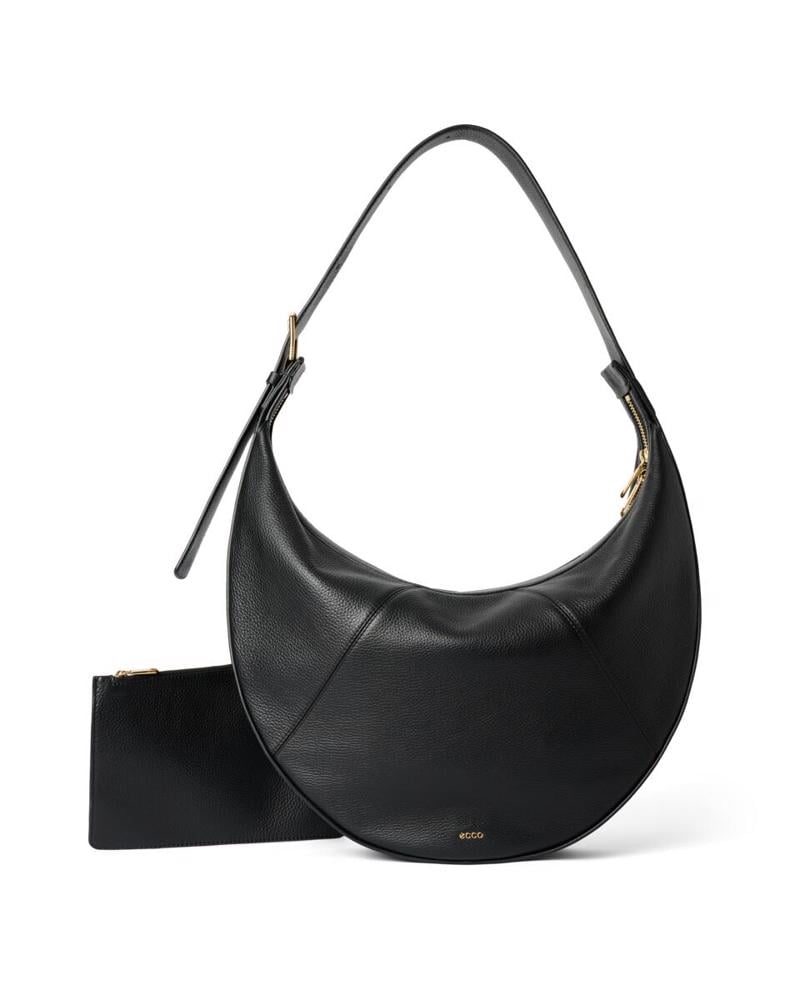 BLACK ECCO Fortune Bag L Soft Pebbled Leather