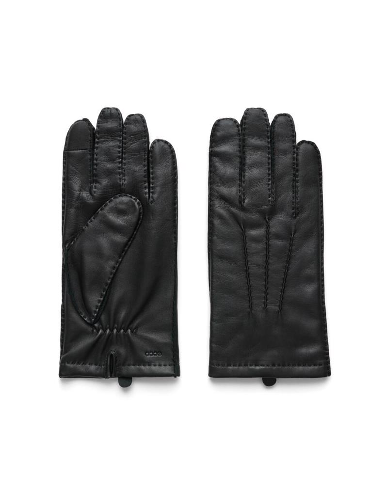 BLACK ECCO Mens Stitched Gloves